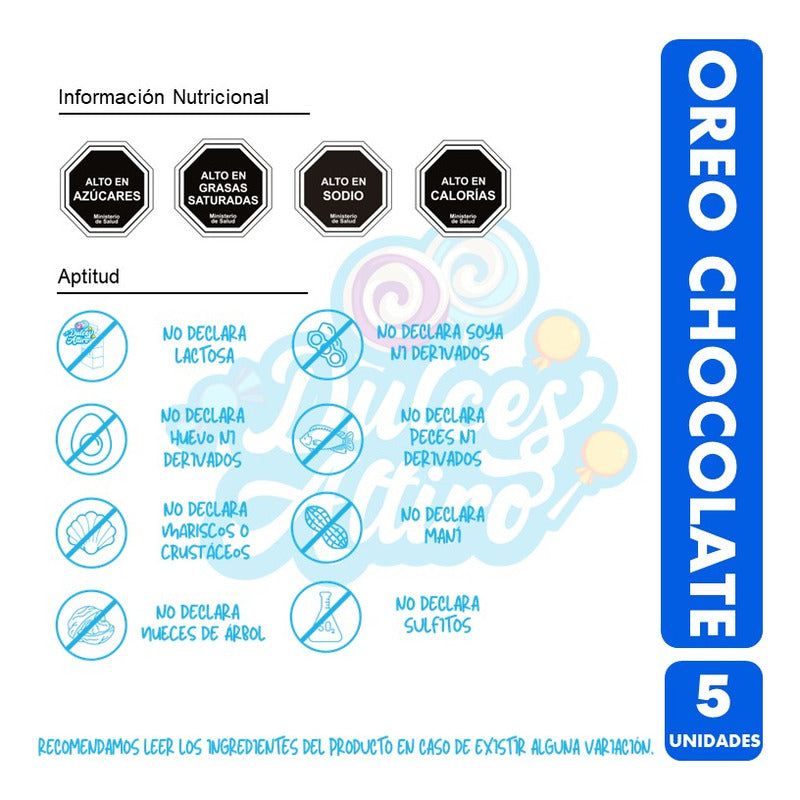 Galletas Oreo Sabor Chocolate - Para Colación (pack 5 Uni)