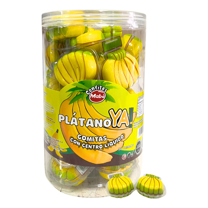 Gomitas Con Forma De Plátano - Plátano Ya (pote Con 30 Uni)