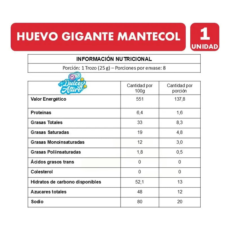 Huevo De Pascua Gigante Mantecol Pañuelo (200 Gramos)