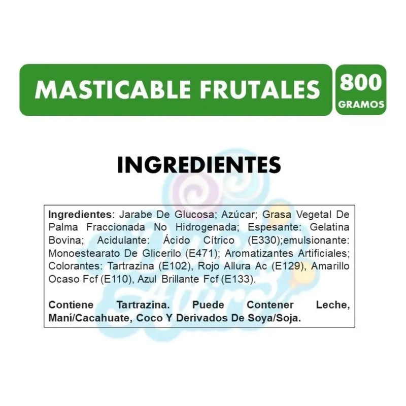 Masticables Frutales De Arcor (bolsa Con 800 Gramos)