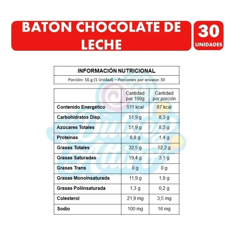 Chocolate Baton De Garoto - Display Con 30 Unidades