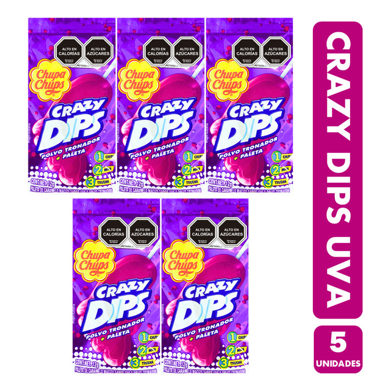 Petazeta Crazy Dips Sabor Uva De Chupa Chups (pack 5 Uni)