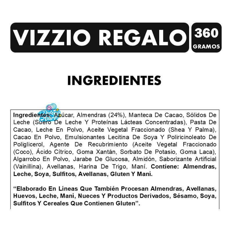Chocolate Vizzio - Caja Gigante Para Regalo - Contiene 360g