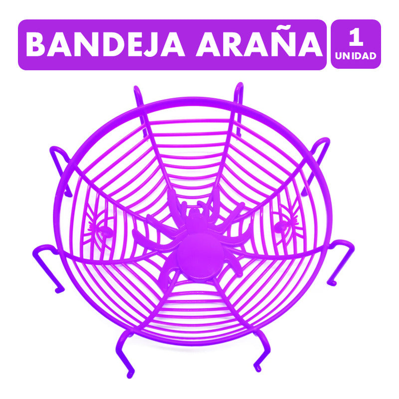 Bandeja Para Dulces Araña Morada De Halloween Deco(unitario)