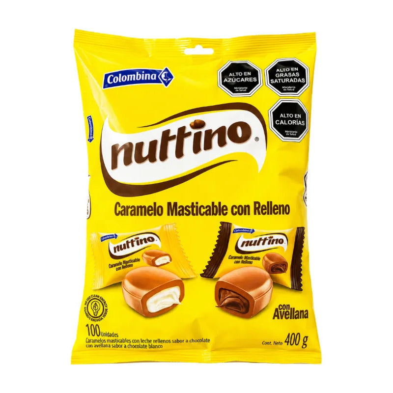 Nuttino Caramelo Masticable Con Relleno Libre De Gluten 100u