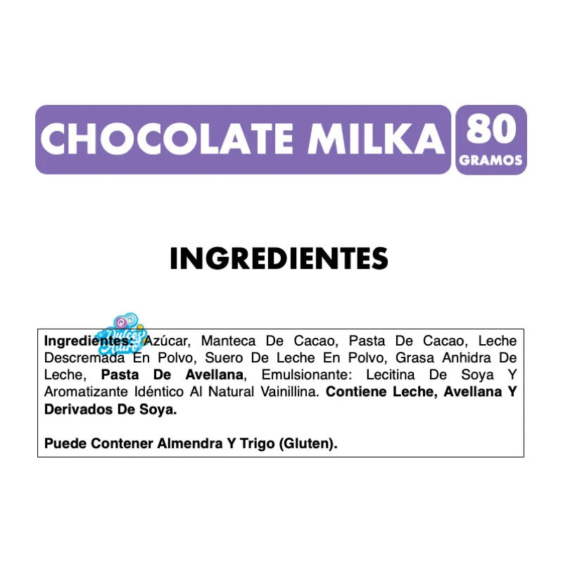 Chocolate Milka De Leche (barra De 80 Gramos)