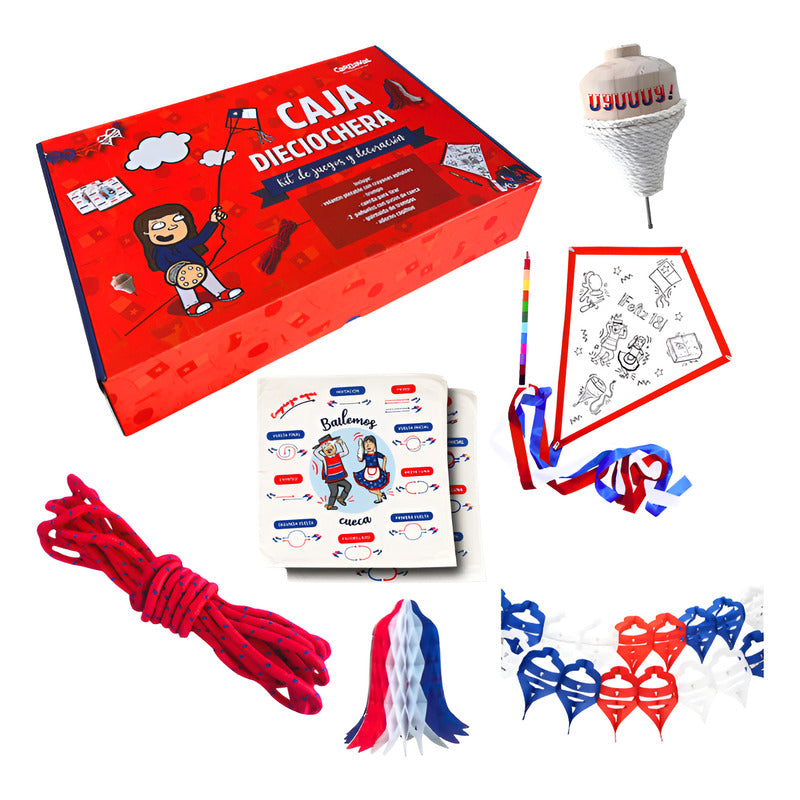 Caja Especial Fiestas Patrias - Kit De Juegos Y Decoración