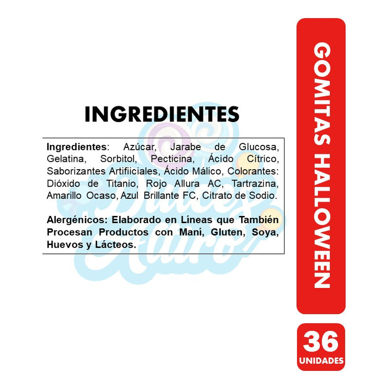 Dulces Halloween - Gomitas Especiales Hallowee (36 Unidades)