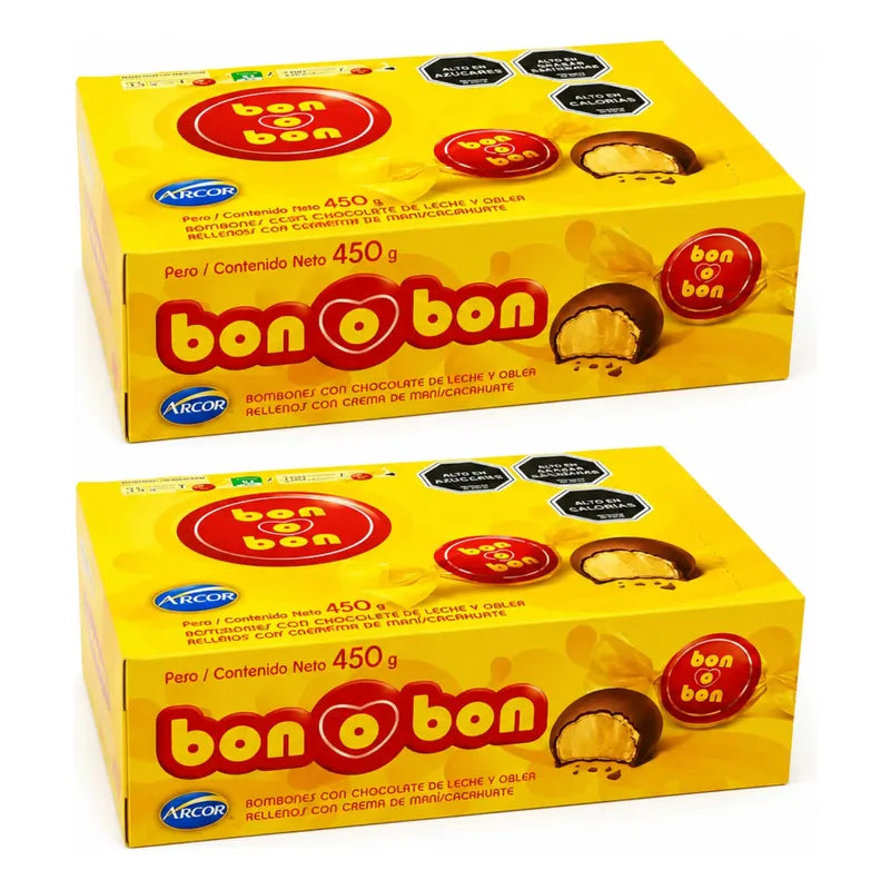 Pack Bombón Bon O Bon Chocolate Leche ( Pack 2 Cajas)