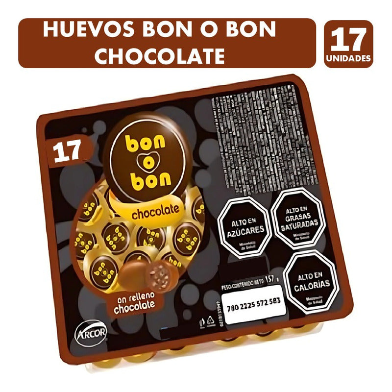 Huevitos De Pascua Bon O Bon Chocolate (bandeja 17 Unidades)