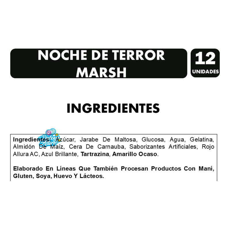 Dulces De Halloween -malvaviscos Noche De Terror Marsh (12u)