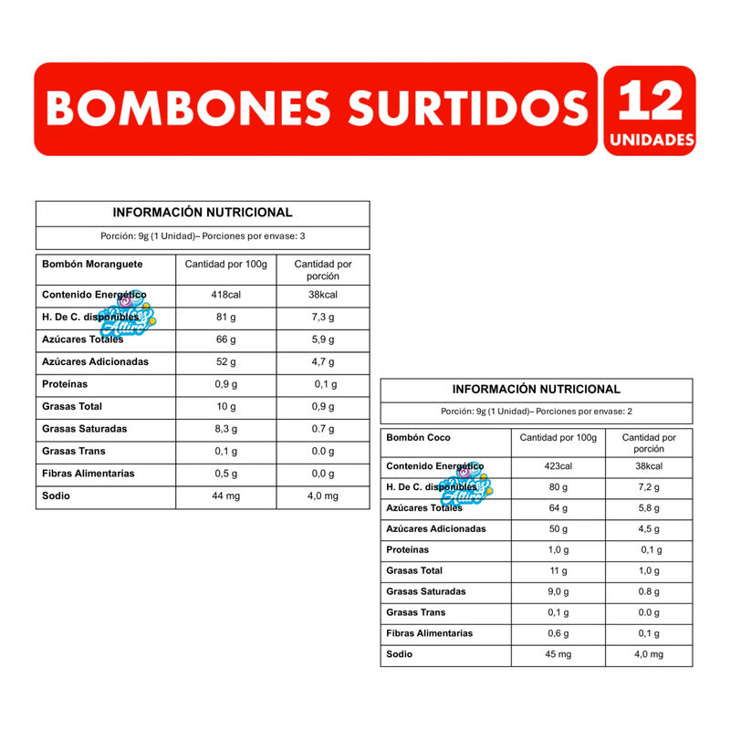 Bombones Surtidos Bel Con Cobertura Sabor Chocolate (108g)