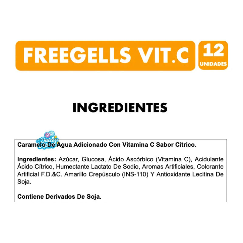 Freegells Caramelos Sabor Citrus Con Vitamina C (caja 12u)