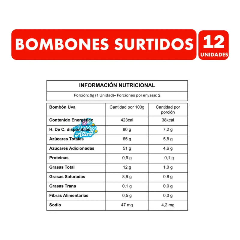Bombones Surtidos Bel Sabor Chocolate - Caja 12 Unidades