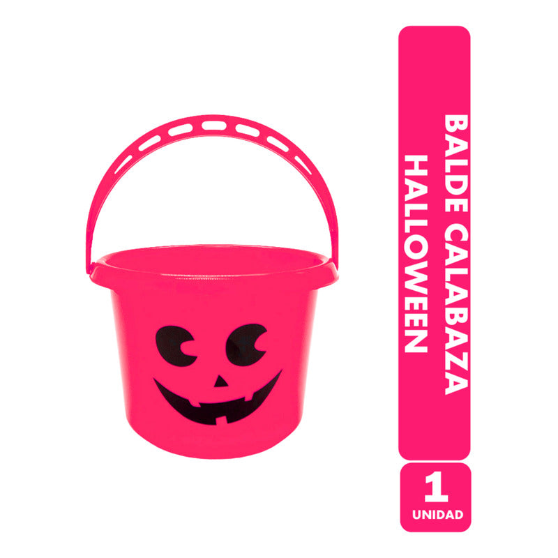 Balde Para Halloween - Calabaza De Plástico Color Fucsia