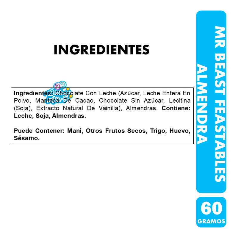 Chocolate Mr Beast - Feastables Almond (contiene 60 Gramos)