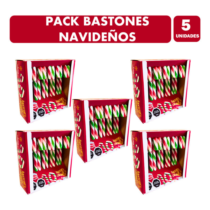 Bastones Navideños Especial Navidad De Mabú - Pack 5 U