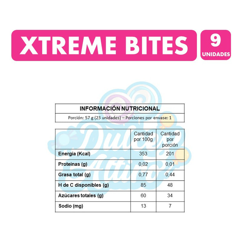 Chupa Chups Xtremes Bites Sabores Frutales (pack De 9uni)