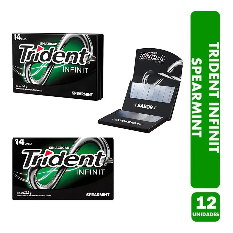 Trident Infinit - Chicle Sabor Menta Caja Premium Con 12 Uni