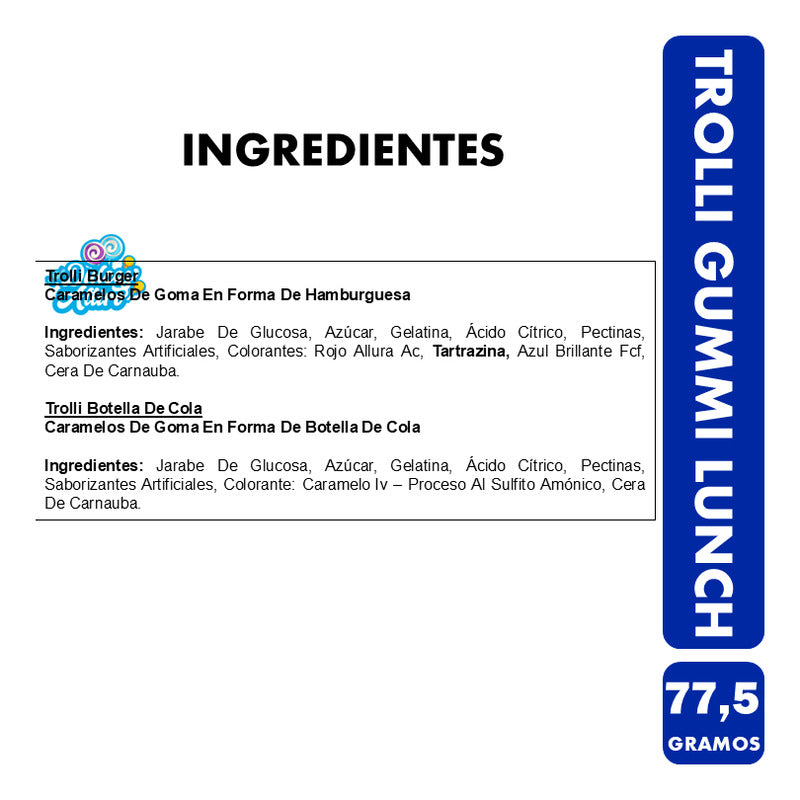 Gomitas Trolli Con Forma De Comida - Lunch Bag (bolsa 7 Uni)