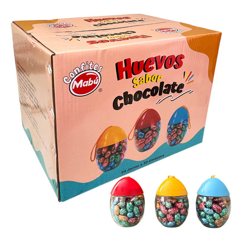 Huevos De Pascua Por Mayor Mabú (caja Con 24 Potes De 50uni)