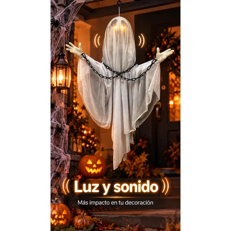 Fantasma Animatronics Con Luz Y Sonido Decoración Halloween