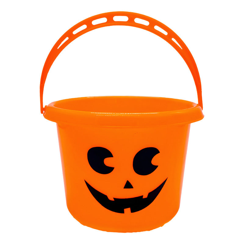 Balde Calabaza Recipiente Dulces Halloween Color Naranjo
