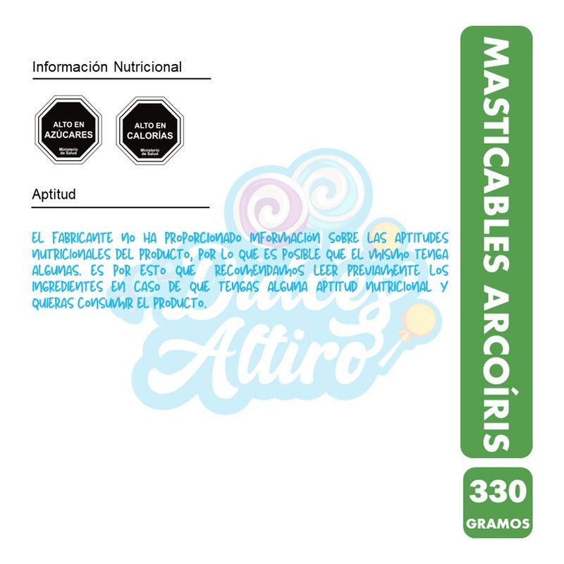 Dulces Halloween - Masticable Arcoiris Marca Arcor (100 Uni)