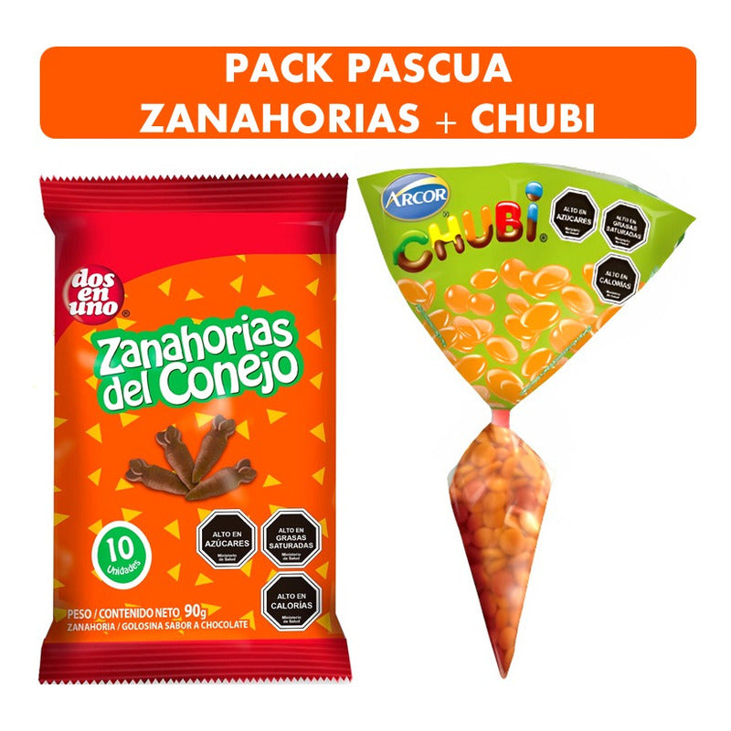 Pack Zanahorias Del Conejo + Huevitos De Pascua Chubi