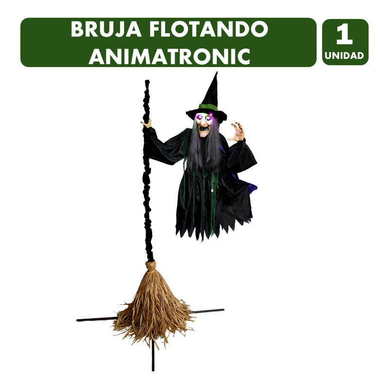 Brujita Flotante Animatronic Con Sonido Y Luz(183cm De Alto)
