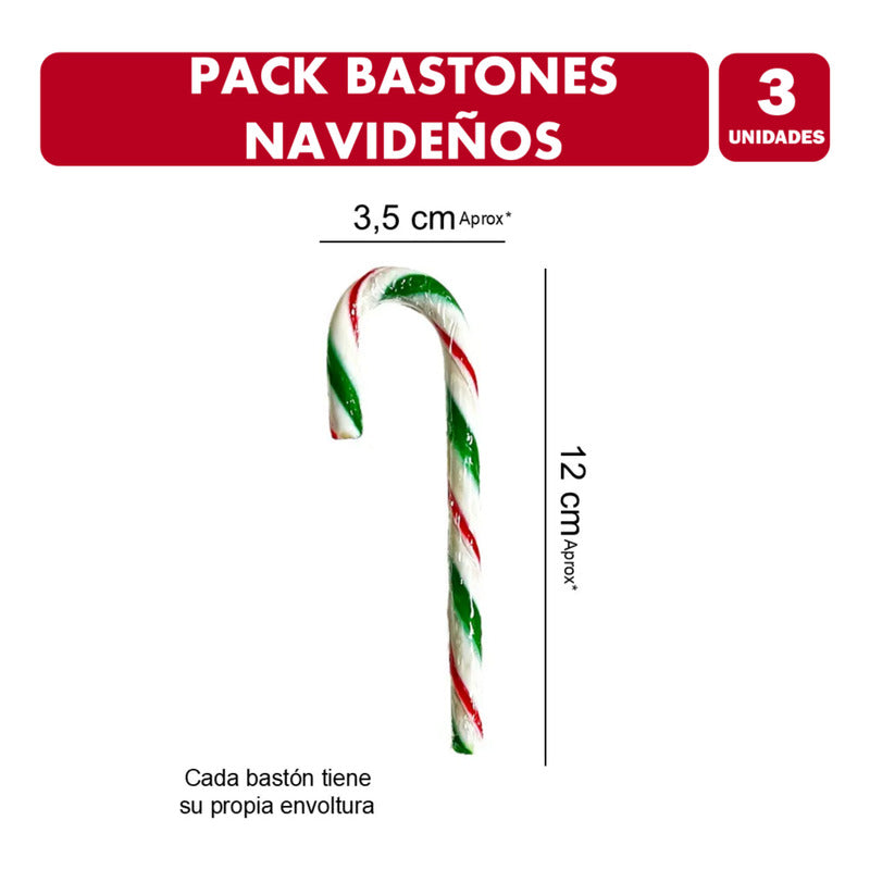 Bastones De Caramelos Especial Navidad  (pack De 3 Cajas)