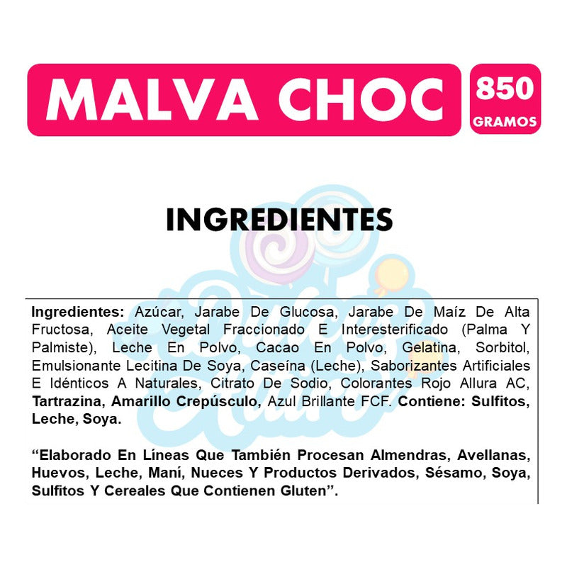 Marshmallows Chocolate Malva 850 Gr (display De 120 Un)