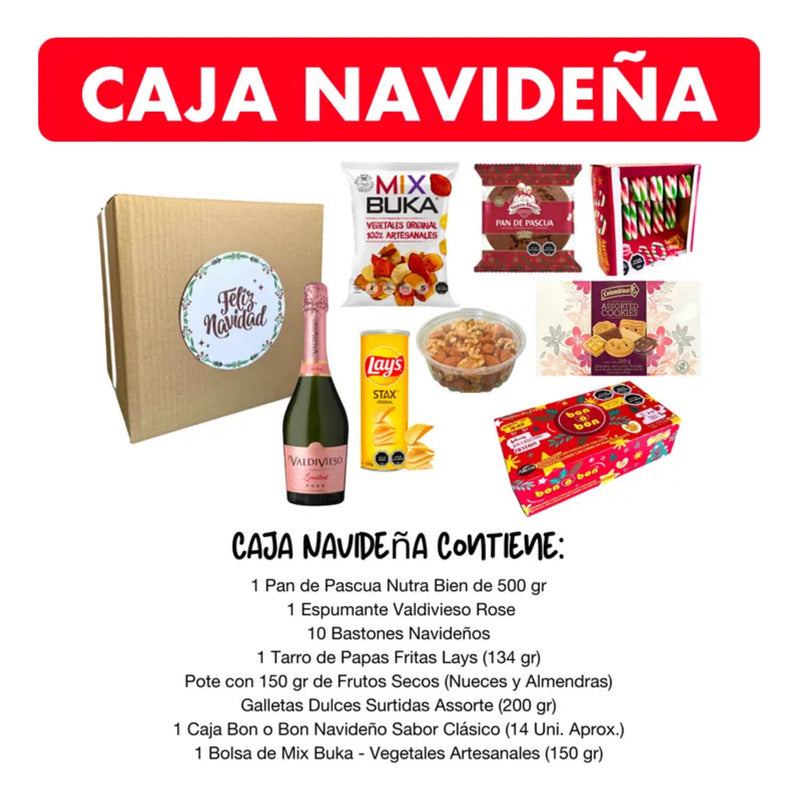 Caja Navideña Para Regalar Empresas - Productos Surtidos