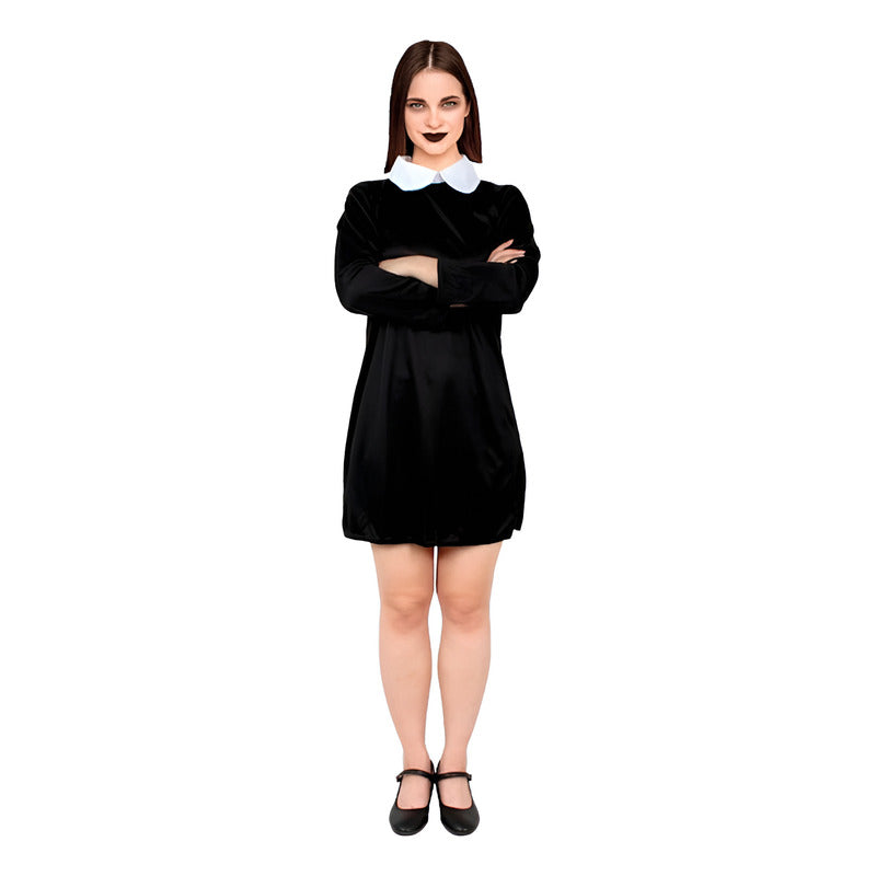 Disfraz Gótica Vestido Negro Mujer Adulta Fiesta Halloween S