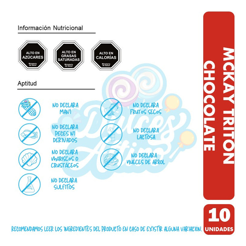 Galletas Mini Tritón Sabor Chocolate De Mckay (pack De 10un)