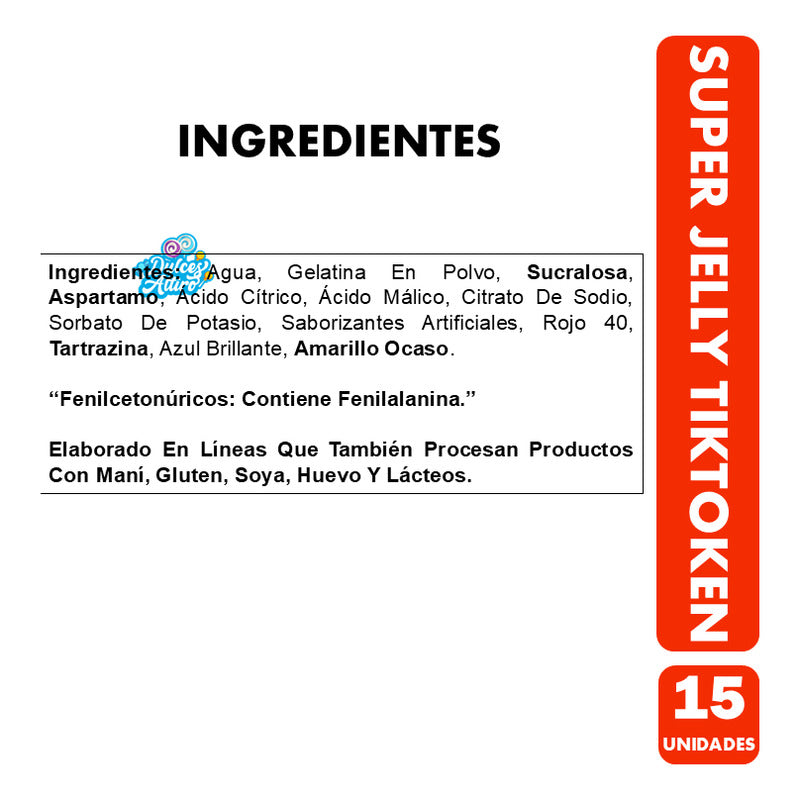 Super Jelly Tiktoken - Jaleas Sabores Frutales - (15 Uni)