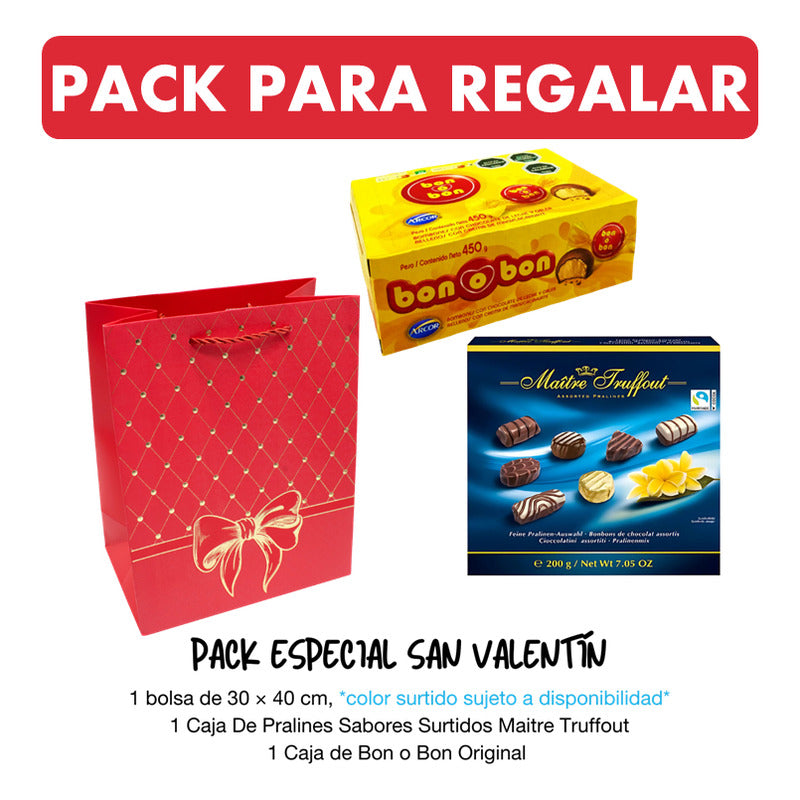 Pack Bombones Maitre Truffout + Caja Bon O Bon + Bolsa