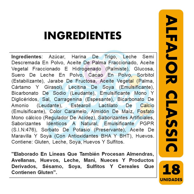 Alfajor Clasicc Relleno De Manjar De Calaf (caja Con 18uni)
