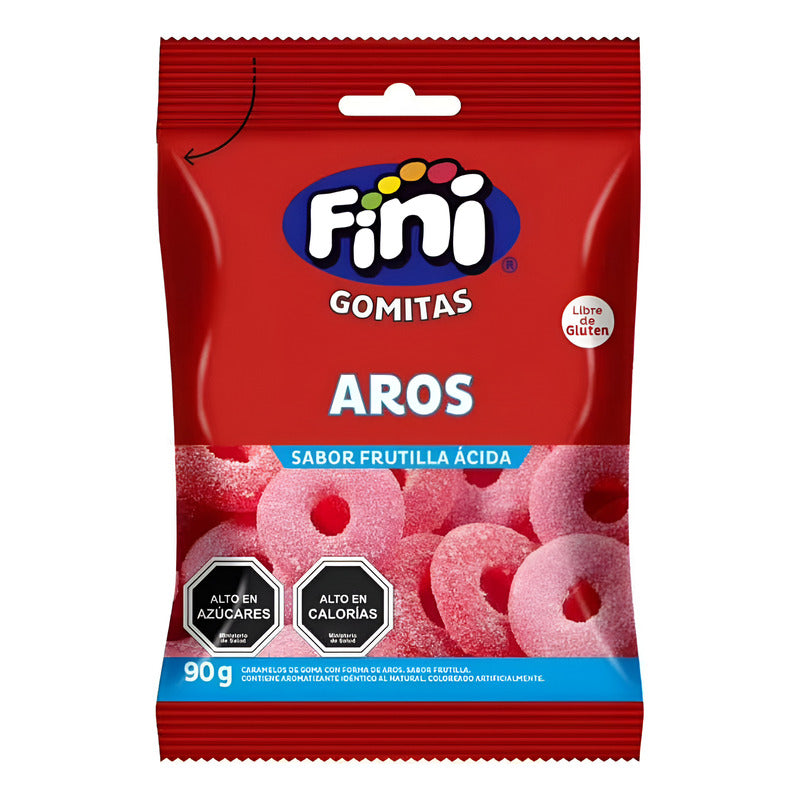 Aros Ácidos De Fini Gomitas Sabor Frutilla Acida(individual)