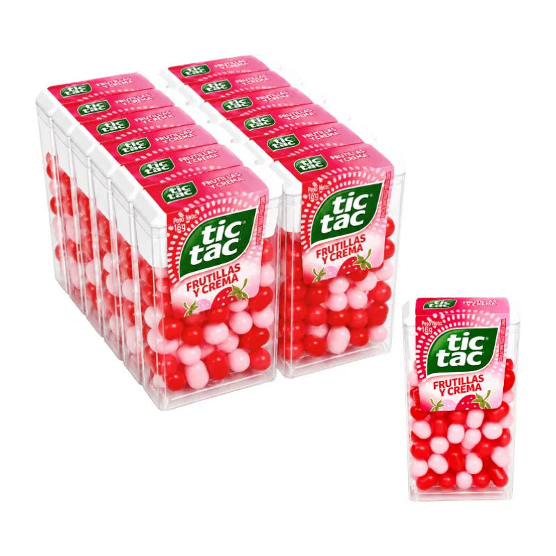 Caramelo Tic Tac Frutillas Y Crema (display 12 Unidades)
