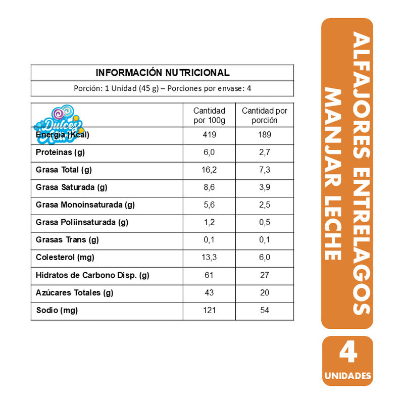 Alfajor Artesanal Chocolate Y Manjar Entrelagos 32% Cacao