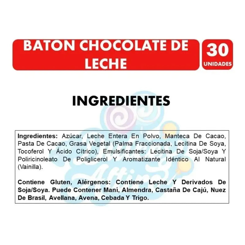 Chocolate Baton De Garoto - Display Con 30 Unidades