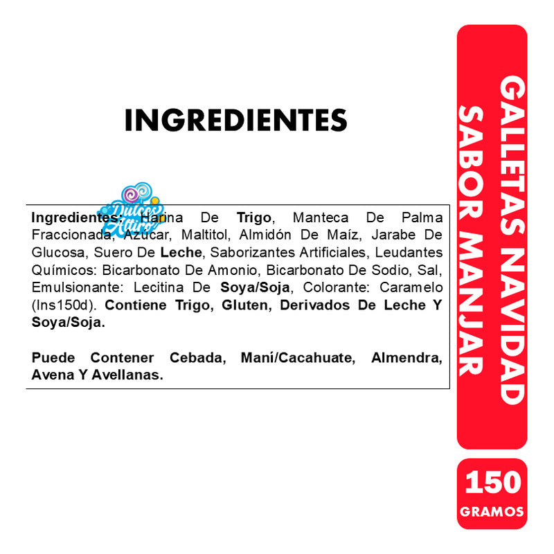 Especial Navidad - Galletas Dulces Sabor Manjar (150 Gr)