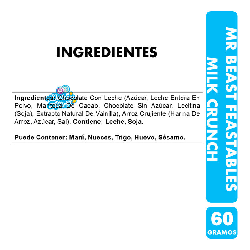 Chocolate Mr Beast - Feastables Milk Crunch (60 Gramos)