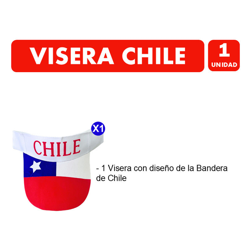 Gorro Tipo Visera De Chile Para El 18 Con Bandera De Chile