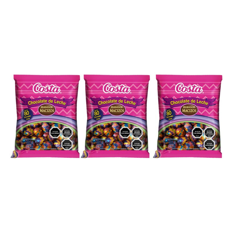 Huevitos De Chocolate Costa(pack 3 Bolsas) -especial Pascua