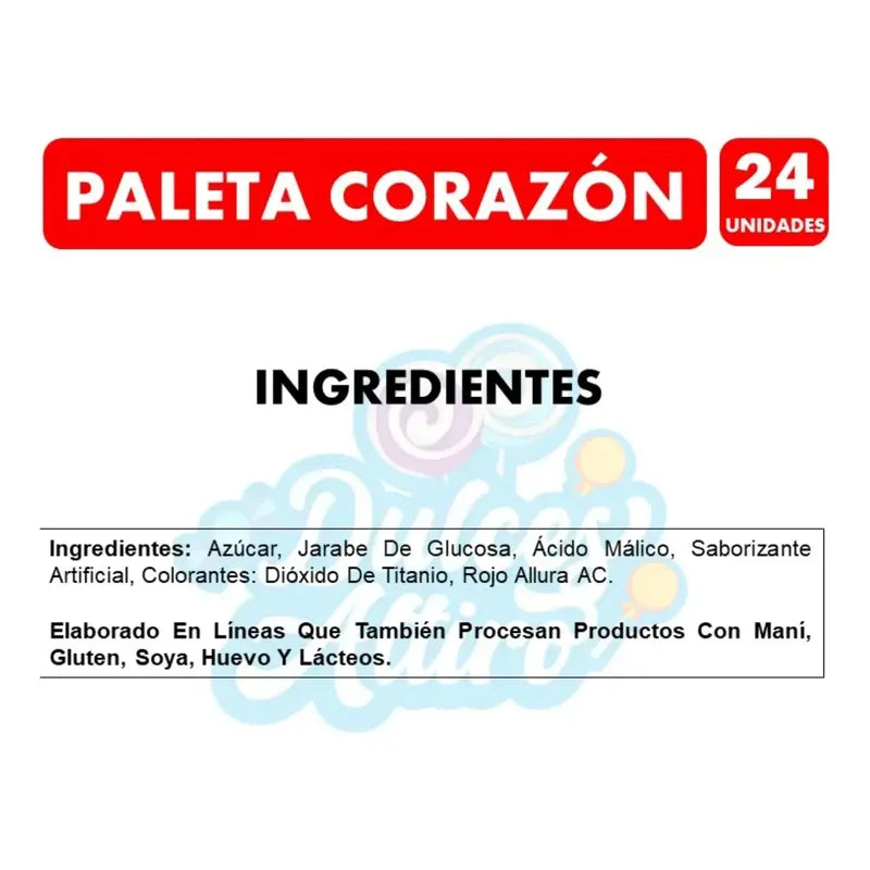 Paleta Corazón De Mabú Sabor Guinda - Bolsa 24 Unidades