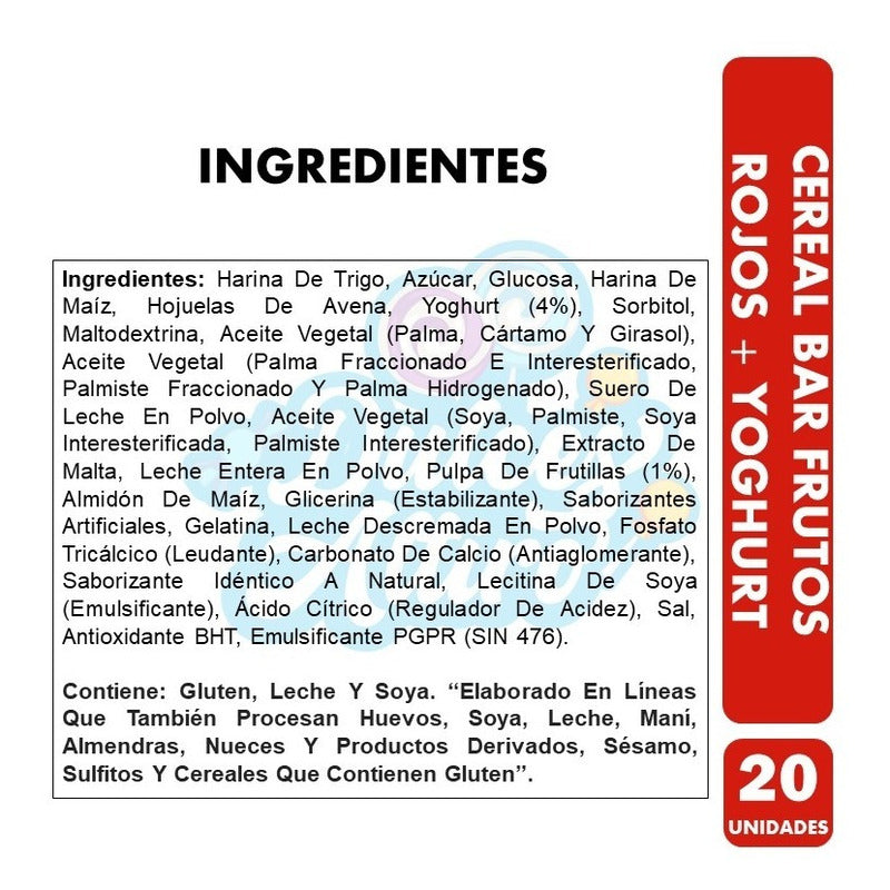 Barra De Cereal Frutos Rojos Cereal Bar (display De 20 Un)