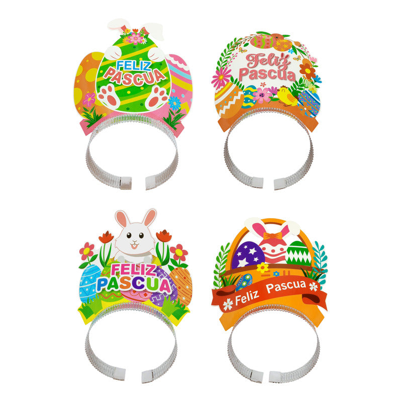 Cintillos Feliz Pascua -  Pack Contiene 4 Unidades