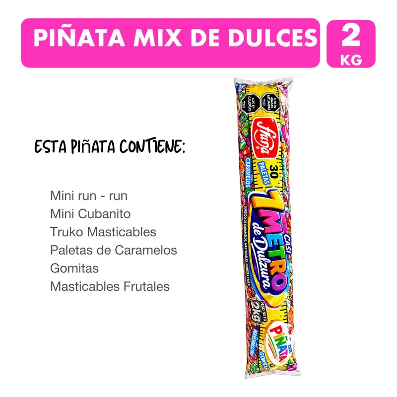Piñata Cumpleaños 1 Metro De Dulces Surtidos Fruna  (2kg)